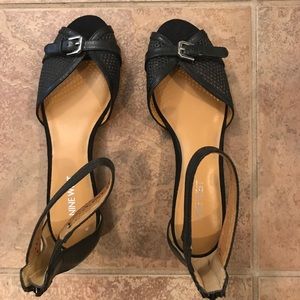 Nine West Open Toe Ankle Strap Flats